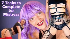 7 Tasks to Complete for Mistress - Short Femdom Tasks - Female Domination, Femdom POV, Humiliation, Submissive Slave Training with Mistress Mystique Hoops - MP4