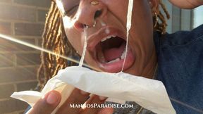 Yawning Makes Me Sneeze with Temptress Mango | Snotty Nose Blowing