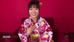 Chiharu's Sensual Kimono Threesome Includes Sultry Blowjob and Hot Creampie Finale