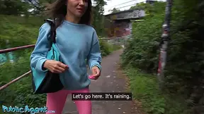 Public Agent - Hot sex outdoors with small tits brunette with a tight MOM bod hardcore public pick up