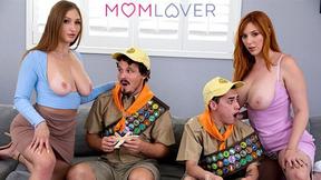 ”Lauren Phillips & Skylar Snow's Foursome Fun: Huge-Tit Stepmommies with Their Scout Stepsons”