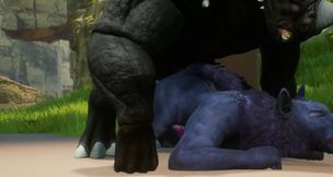 Furry Twink Wolf Gets Stuffed by Big Rhino Cock in Wild Life Gangbang