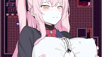 Watch this anime babe with big tits piss while playing with her toys in solo action!