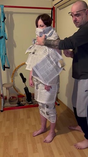 Newspaper Fetish - Wrapping Me in Newspaper
