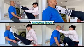 Warm Boots and Socks - Goddess Rapture Humiliates Her Foot Slut with Her "I'd Fuck Me Socks" and Dirty Ugg Boots - She Fills His Mouth with Everything Foot - 4K (WMV)