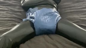 Leave my latex bondage slave in a diaper overnight