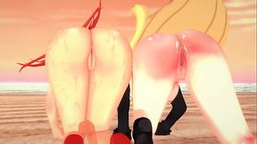 Pokemon - Threesome with Flannery and Cynthia