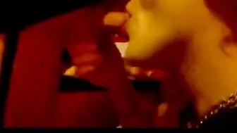 Amateur crossdresser Gabi gives a blowjob and takes a cumshot