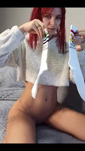 Dirty Step Sister Bought Socks Special to Tease My Dick