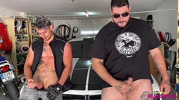 Straight males playing with the beast