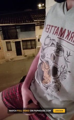 Cumshot on the street