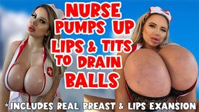 Bimbo Nurse pumps up her Tits, Ass and Lips to save patient  Jessy Bunny