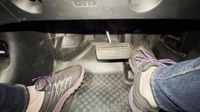 Merrell Tennis Shoes to Barefoot Pedal Pushing Drive Feet