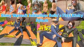 Shiny Wetsuit Initiation: Belle’s First Kinky Splash - AVI
