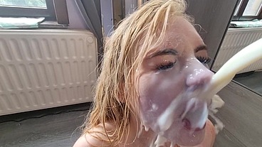 INSANE! PISSING ANAL-HILIATION of cute Teen Baby Kxtten, Piss drinking, Intense anal non-stop pounding, face slap and spitting