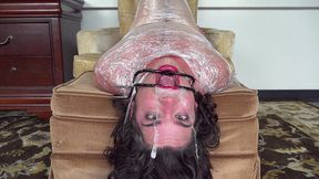 shrink wrap bondage - face fuck throatpie