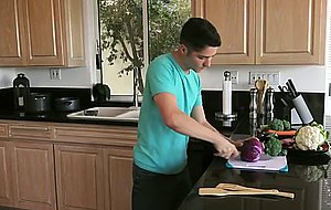 Hot milf gets it in the kitchen and there