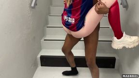 A Barcelona Supporter Fucked by Psg Fans in the Corridors of the Football Stadium!!!