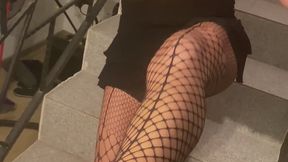 Masked Staircase Tease & Hardcore Doggy Fuck