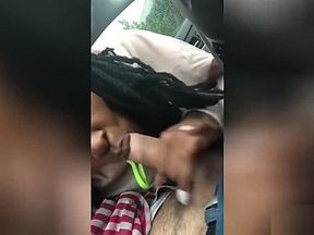 Black Hooker Giving Me A Blowjob In My Car