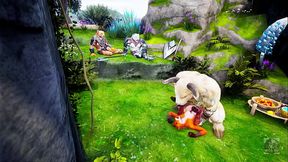 Minotaur fucks furry Foxy Girl and Tiger Girl in the rain - Wild Sin