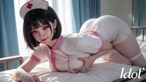 my friend is be a sick patient, and the asian whore is playing the doctor. [ai]