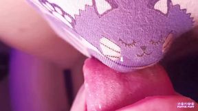 Her raw Kitty undies have to be tongued dry