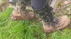 Filthy Platform Boots Walking Over Graves – New Rock Reactor Mud ASMR