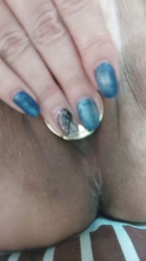 Your sweet stepmom caresses her juicy pussy