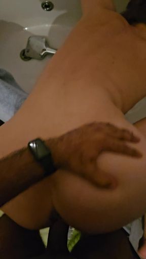 Bet over and fucking in the bathroom