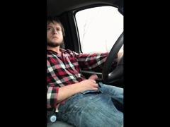 Jerking cock while driving in my car