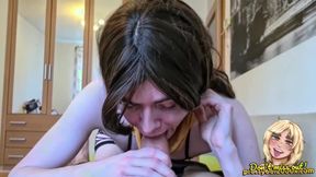 Femboy slut gets ass wrecked by massive cock and creampied raw
