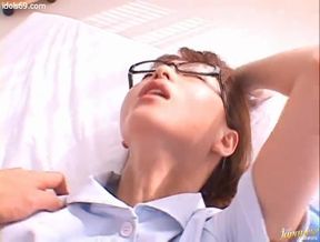 She is seductive in her glasses and her client thinks so as well
