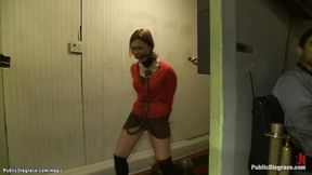 ”Slave pulling steel ball in public”