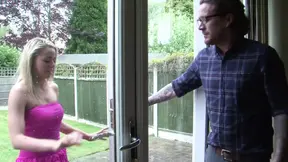 Blonde Christen Courtney sprayed on ass from Luke Hotrod