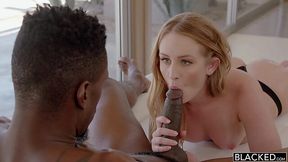 Pretty Daisy Stone cums when sucking BBC
