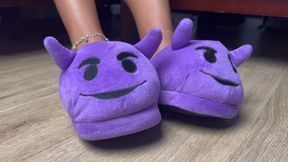 House Shoe Dangle with Purple Toes