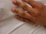 Teasing my tits with ice