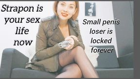 Strapon is your new sex life, chastity encouragement for a loser