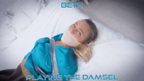 Beth - Playing The Damsel ( Tape Gagged , Tape Bondage , Gag Talk , Wrap Gag , Hogtied )