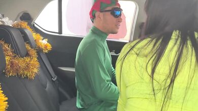 Perverted stepmom rides her stepson in the car while waiting for repairs