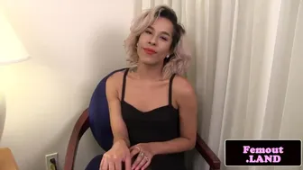 Tattooed Latina tgirl Jessica Kush jerks her big pierced cock