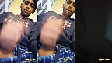 Jerking Off My Big Uncut Cock Public On My Window Till I Cum - Camilo Brown