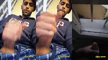 Jerking Off My Big Uncut Cock Public On My Window Till I Cum - Camilo Brown