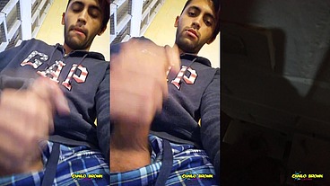 Jerking Off My Big Uncut Cock Public On My Window Till I Cum - Camilo Brown