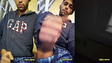 Jerking Off My Big Uncut Cock Public On My Window Till I Cum - Camilo Brown