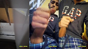Jerking Off My Big Uncut Cock Public On My Window Till I Cum - Camilo Brown