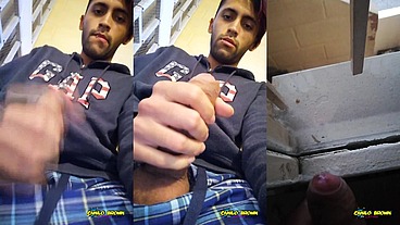 Jerking Off My Big Uncut Cock Public On My Window Till I Cum - Camilo Brown