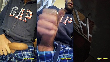 Jerking Off My Big Uncut Cock Public On My Window Till I Cum - Camilo Brown