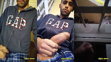 Jerking Off My Big Uncut Cock Public On My Window Till I Cum - Camilo Brown